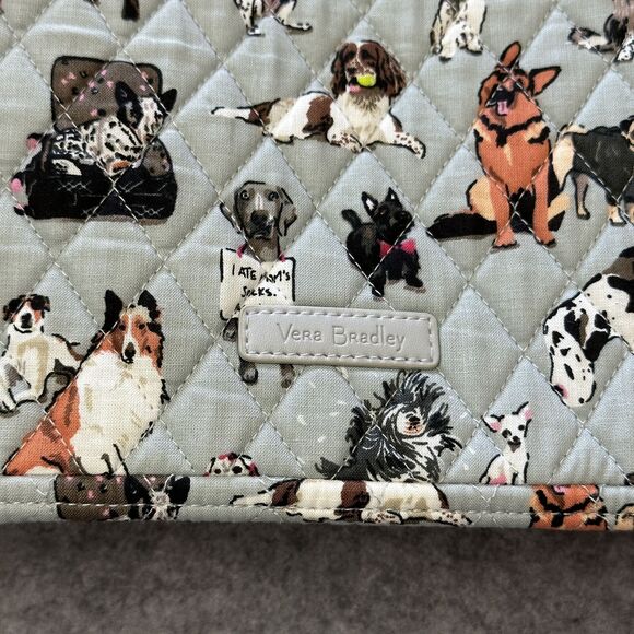 New Vera Bradley Quilted Dog Show Dogs Print Cotton Large Traveler Duffel - Picture 2 of 9